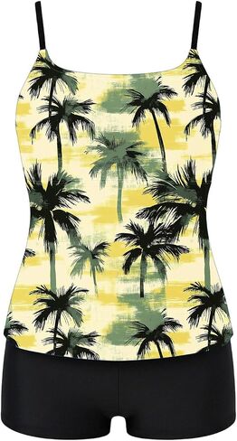 Tankini Swimsuits for Women with Shorts Summer Modest Floral 2 Piece Bathing Suits Plus Size Tummy Control Swimwear in Kuwait
