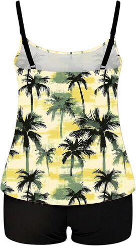 Tankini Swimsuits for Women with Shorts Summer Modest Floral 2 Piece Bathing Suits Plus Size Tummy Control Swimwear in Kuwait