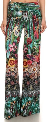 ICONOFLASH Women's Wide Leg Palazzo Pants with Fold-Over Waist in Saudi Arabia