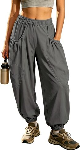 Himosyber Women's Baggy Harem Pants Casual Loose Elastic High Waist Lounge Sweatpants Comfy Joggers with Pockets in Saudi Arabia