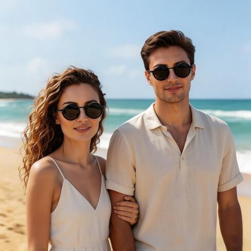 Adjustable Tint Sunglasses for Men, 1–9 Gear Manual Dimming Polarized UV400, Retro Round Metal Frame Steampunk Sunglasses, Adjustable Glasses with Case & Adjustment Tools (Black) in Saudi Arabia