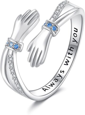 Hug Ring Hug Rings Hugging Hand Open Promise Ring Adjustable Jewelry Mothers Day Birthday Gifts for Mom Sister Wife Friends Grandma in Saudi Arabia