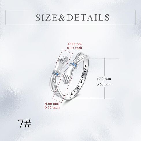 Hug Ring Hug Rings Hugging Hand Open Promise Ring Adjustable Jewelry Mothers Day Birthday Gifts for Mom Sister Wife Friends Grandma in Saudi Arabia