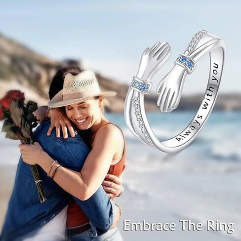 Hug Ring Hug Rings Hugging Hand Open Promise Ring Adjustable Jewelry Mothers Day Birthday Gifts for Mom Sister Wife Friends Grandma in Saudi Arabia