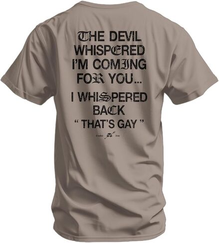 Combat Iron Men’s Graphic T-Shirt – The Devil Whispered I'm Coming for You - Athletic Fit Everyday Tee in Kuwait