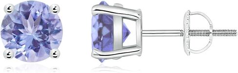 ANGARA - Women's Stud Earrings in 14K Solid Gold | Basket Set Round Gemstone Studs | Birthday, Anniversary Jewelry in Kuwait