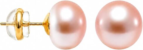 Pearl Stud Earrings for Women Hypoallergenic, 925 Sterling Silver 18K Gold Plated Pink Pearl Earrings 8mm/10mm/12mm/14mm in Kuwait