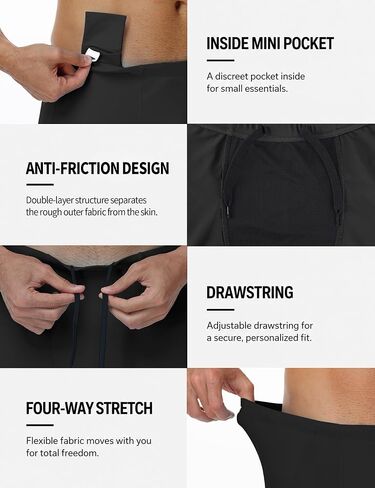 Roadbox Men's Swim Pants,Quick Dry Athletic Compression Long Running Leggings,UPF 50+ Surfing Tights for Water Swimming in Kuwait