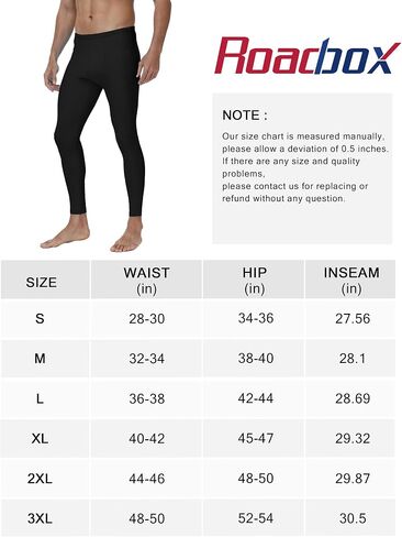 Roadbox Men's Swim Pants,Quick Dry Athletic Compression Long Running Leggings,UPF 50+ Surfing Tights for Water Swimming in Kuwait