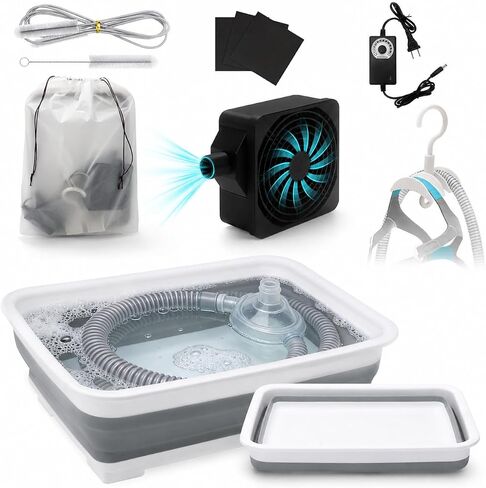 CPAP Cleaning Kit with 10-Speed Control Hose Dryer, Fits 15mm & 22mm Hose, 9 Pack CPAP Machine Cleaner & Supplies with 7ft Tube Cleaning Brush, Collapsible Wash Basin, Filter Pads & Travel Storage Bag in Saudi Arabia