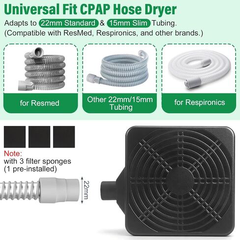 CPAP Cleaning Kit with 10-Speed Control Hose Dryer, Fits 15mm & 22mm Hose, 9 Pack CPAP Machine Cleaner & Supplies with 7ft Tube Cleaning Brush, Collapsible Wash Basin, Filter Pads & Travel Storage Bag in Saudi Arabia