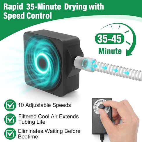 CPAP Cleaning Kit with 10-Speed Control Hose Dryer, Fits 15mm & 22mm Hose, 9 Pack CPAP Machine Cleaner & Supplies with 7ft Tube Cleaning Brush, Collapsible Wash Basin, Filter Pads & Travel Storage Bag in Saudi Arabia
