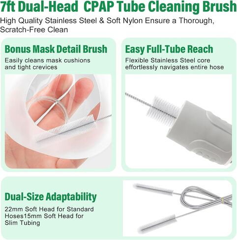 CPAP Cleaning Kit with 10-Speed Control Hose Dryer, Fits 15mm & 22mm Hose, 9 Pack CPAP Machine Cleaner & Supplies with 7ft Tube Cleaning Brush, Collapsible Wash Basin, Filter Pads & Travel Storage Bag in Saudi Arabia