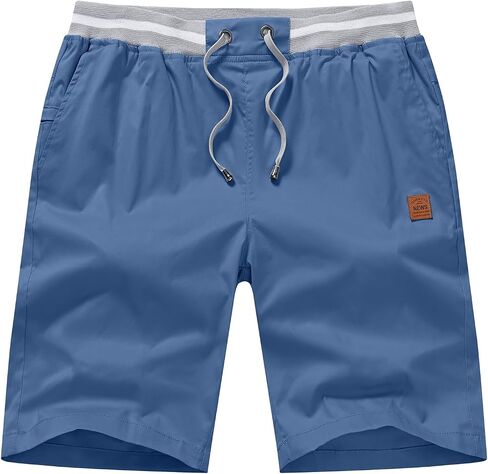 Tansozer Men's Casual Shorts Cotton Summer Beach Lightweight Elastic Waist Shorts Drawstring Twill Chino Golf Dress Shorts in Saudi Arabia
