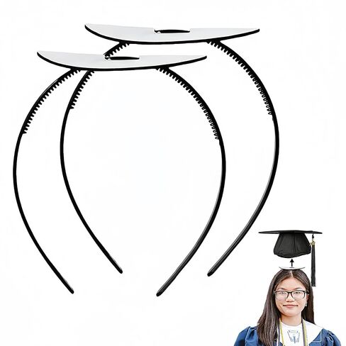 2 Pack Graduation Cap Headband, Grad Cap Insert with EVA Foam Sticker, Secure Your Graduation Hairstyle, Essential Hat Accessory for Graduates, Students, Girls (round, 1 Count (Pack of 2)) in Saudi Arabia