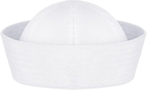 dodowin White Sailor Hat for Women Men, Navy Captain Yacht Hat Halloween Costume Sailor Cap for Dressing Up Party in Saudi Arabia