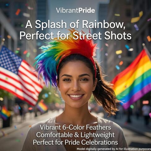 4 Pcs Feather Headband for Women, Feather Fascinator Headband, Pride Month Rainbow Accessories, Speacil Gifts for Family and Friends. in Saudi Arabia