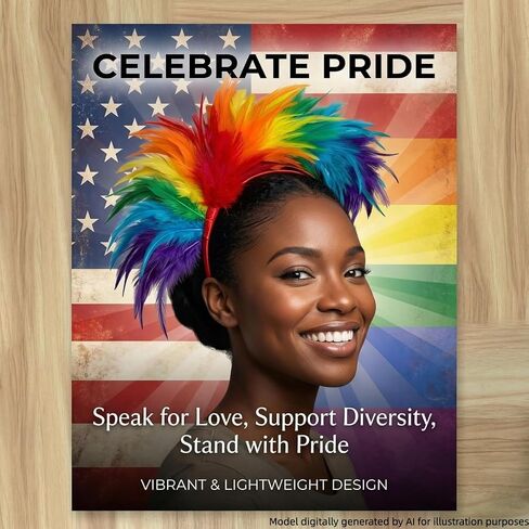 4 Pcs Feather Headband for Women, Feather Fascinator Headband, Pride Month Rainbow Accessories, Speacil Gifts for Family and Friends. in Saudi Arabia