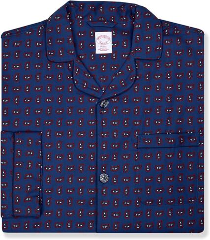 Brooks Brothers Mens Mixed Prints Cotton Two Pc Pajama Shirt Pants Lounge Set, in Kuwait