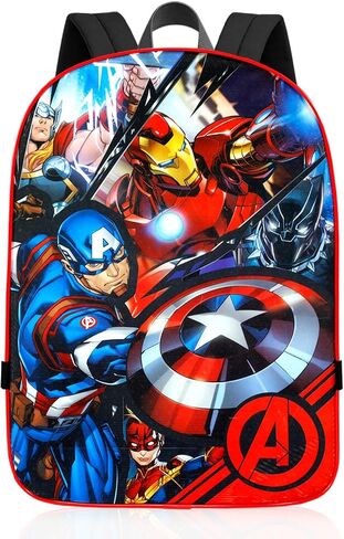 Marvel Avengers Backpack and Lunchbox Set - Bundle of 16" Superhero Backpack, Insulated Lunch Box, Stickers, More | Avengers School Bag for Kids in Kuwait