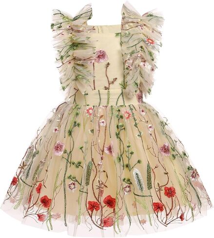 Flower Girls Sequin Butterfly Polka Dots Tutu Dress Kids Mesh Embroidery Tulle Wedding Princess Birthday Party Dresses in Kuwait