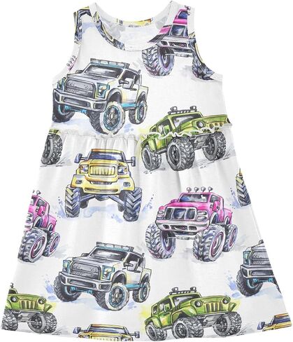 Aflyko Girls Sleeveless Dress Adorable Tank Play Sundress in Saudi Arabia