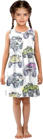 Aflyko Girls Sleeveless Dress Adorable Tank Play Sundress in Saudi Arabia