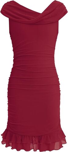 ODIZLI Girls One Shoulder Ruched Bodycon Dress - Tween Girl Asymmetric Neckline Ruffle Hem Slim Fit Party Dress for Kids in Kuwait