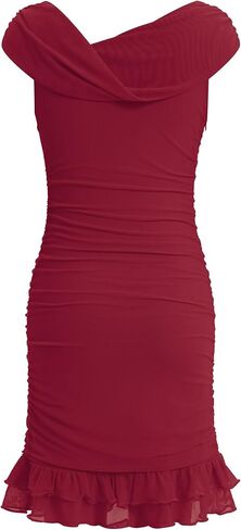 ODIZLI Girls One Shoulder Ruched Bodycon Dress - Tween Girl Asymmetric Neckline Ruffle Hem Slim Fit Party Dress for Kids in Kuwait