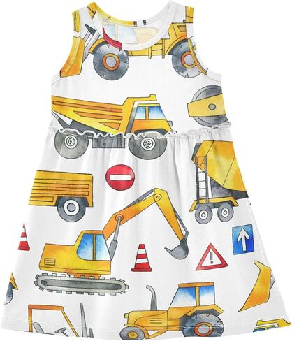 Aflyko Girls Sleeveless Dress Adorable Tank Play Sundress in Saudi Arabia
