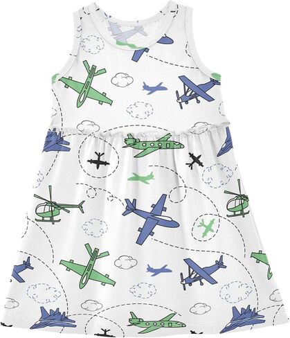 Aflyko Girls Sleeveless Dress Adorable Tank Play Sundress in Saudi Arabia