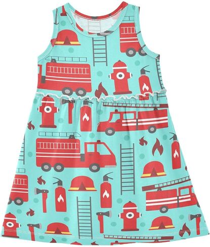 Aflyko Girls Sleeveless Dress Adorable Tank Play Sundress in Saudi Arabia