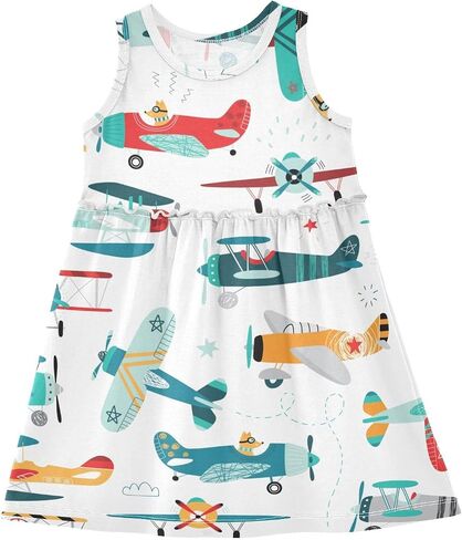 Aflyko Girls Sleeveless Dress Adorable Tank Play Sundress in Saudi Arabia