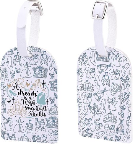 A Dream is A Wish Your Heart Makes Gift Cartoon Prince & Princess Movie Lover Gift Fairy Tale Themed Luggage Tag (Hearts Makes) in Saudi Arabia