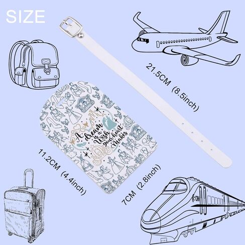 A Dream is A Wish Your Heart Makes Gift Cartoon Prince & Princess Movie Lover Gift Fairy Tale Themed Luggage Tag (Hearts Makes) in Saudi Arabia