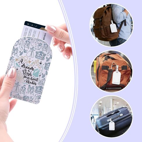 A Dream is A Wish Your Heart Makes Gift Cartoon Prince & Princess Movie Lover Gift Fairy Tale Themed Luggage Tag (Hearts Makes) in Saudi Arabia