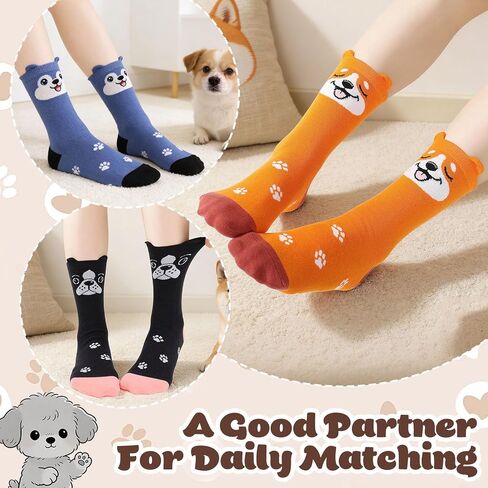 5 Pairs Cute Socks for Women, Funny Animals Socks, Novelty Fun Crew Socks Gifts for Animal Lovers in Kuwait