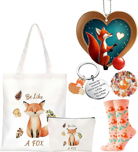 Fox Gifts for Women - 6pcs Fox Gift Set with Soft Comfort Socks | Animal Theme Gift For Daughter,Mom,Friends, Sister, Wife in Saudi Arabia