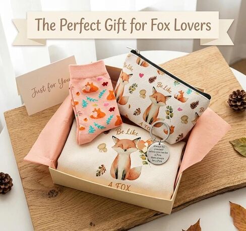 Fox Gifts for Women - 6pcs Fox Gift Set with Soft Comfort Socks | Animal Theme Gift For Daughter,Mom,Friends, Sister, Wife in Saudi Arabia