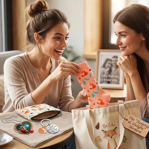 Fox Gifts for Women - 6pcs Fox Gift Set with Soft Comfort Socks | Animal Theme Gift For Daughter,Mom,Friends, Sister, Wife in Saudi Arabia
