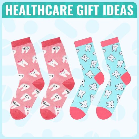 HAPPYPOP Dental Gifts Socks for Women - Dental Assistant Gifts Hygiene Hygienist Dentist Graduation Tooth Teeth Gift Socks in Kuwait
