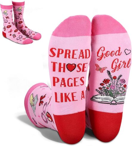 Smutty Socks for Reading Women - Funny Socks for Women Bookworms Nerd, Funny Book Lovers Gifts for Teen Girls,Spicy Dark Romance Merch for Adult, College Dorm Room Essentials for Girls in Saudi Arabia