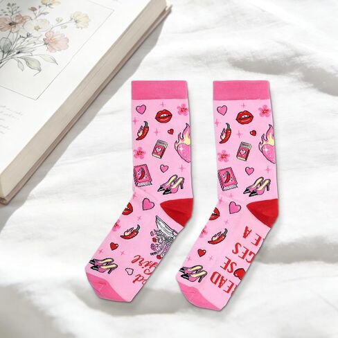 Smutty Socks for Reading Women - Funny Socks for Women Bookworms Nerd, Funny Book Lovers Gifts for Teen Girls,Spicy Dark Romance Merch for Adult, College Dorm Room Essentials for Girls in Saudi Arabia