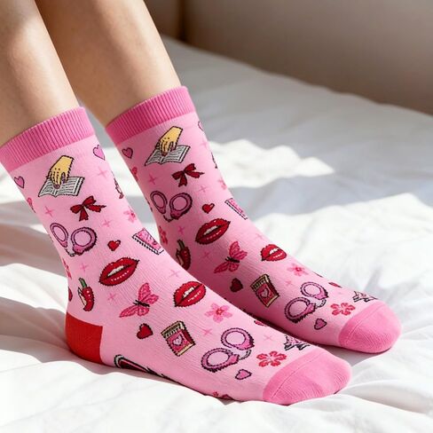 Smutty Socks for Reading Women - Funny Socks for Women Bookworms Nerd, Funny Book Lovers Gifts for Teen Girls,Spicy Dark Romance Merch for Adult, College Dorm Room Essentials for Girls in Saudi Arabia