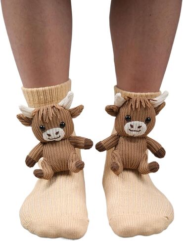 3D Knit Animal Ankle Socks Cute Novelty Sloth, Panda, and Bat Design, Funny Christmas Gift for Women in Saudi Arabia