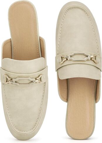 Mules for Women Flats Shoes: Comfortable Dressy Round Toe Backless Slides Slip On Loafers for Business Work Office Casual in Saudi Arabia