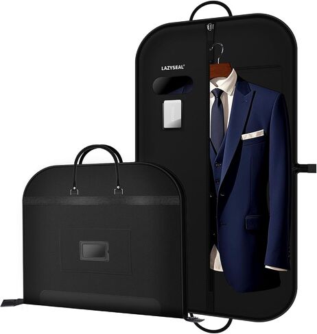 Garment Bag for Closet Storage and Travel 43-Inch Waterproof Dustproof Suit Luggage Bag Unisex Clothes Bag Durable 600D Oxford Fabric 2-in-1 Hanging Suit case Coat Bag for Man, Woman in Saudi Arabia