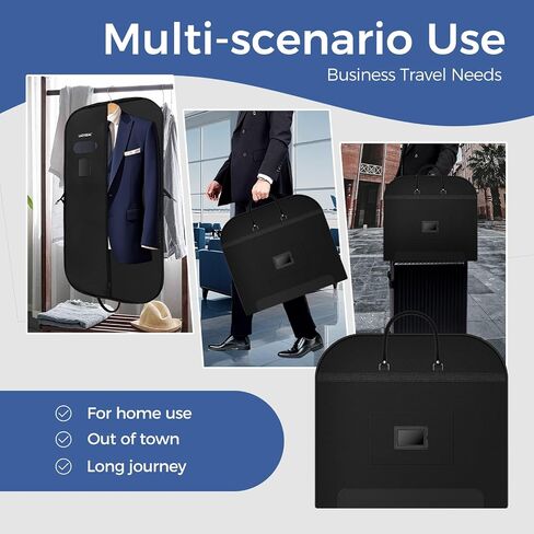 Garment Bag for Closet Storage and Travel 43-Inch Waterproof Dustproof Suit Luggage Bag Unisex Clothes Bag Durable 600D Oxford Fabric 2-in-1 Hanging Suit case Coat Bag for Man, Woman in Saudi Arabia