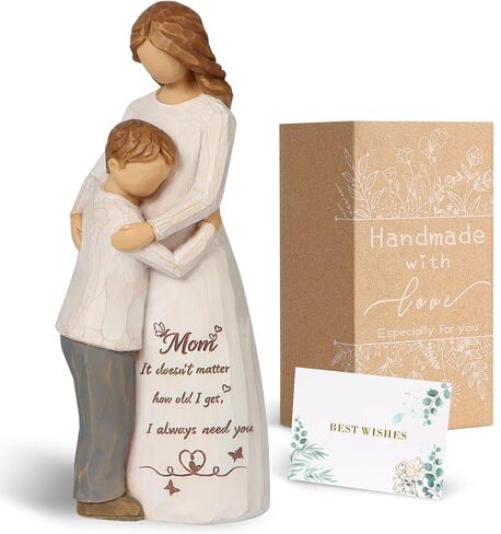 Mom Birthday Gifts from Son, 6.5" Hand-Painted Mother and Son Figurine Statue, Boy Mom Gifts, Mother of the Groom Gift, Mothers Day Christmas Birthday Gift from Son in Kuwait