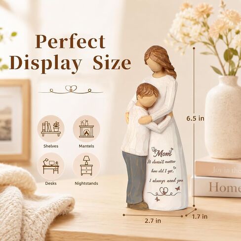 Mom Birthday Gifts from Son, 6.5" Hand-Painted Mother and Son Figurine Statue, Boy Mom Gifts, Mother of the Groom Gift, Mothers Day Christmas Birthday Gift from Son in Kuwait